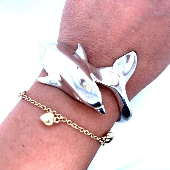 Women's 925 Silver Dolphin Cuff - Picture 4 of 4